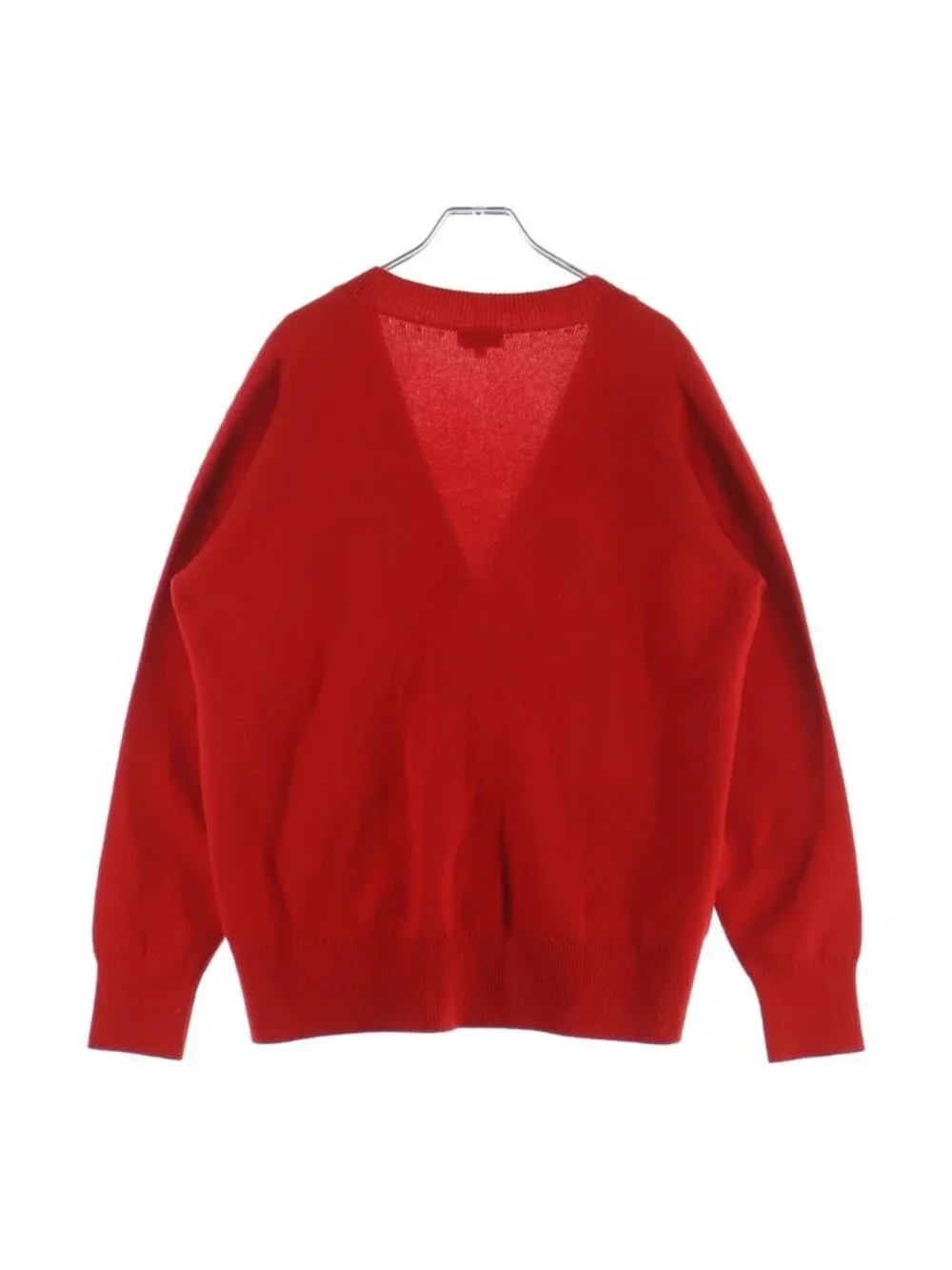 Chanel Cashmere Knit Cardigan Coco Bijou Button Red 36